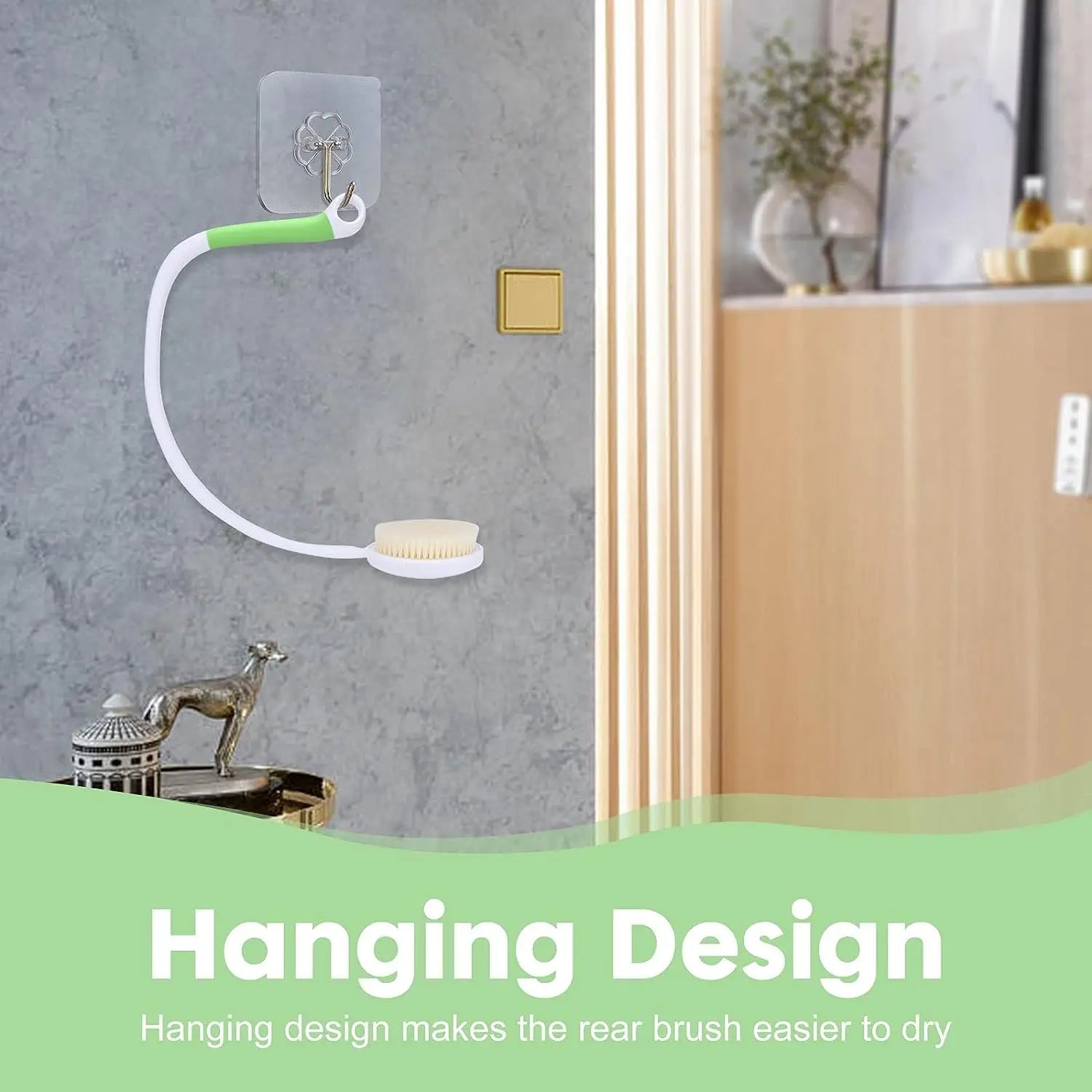 Back Bath Shower Body Brush With Curved Handle for Elderly, Disabled, Limited Mobility