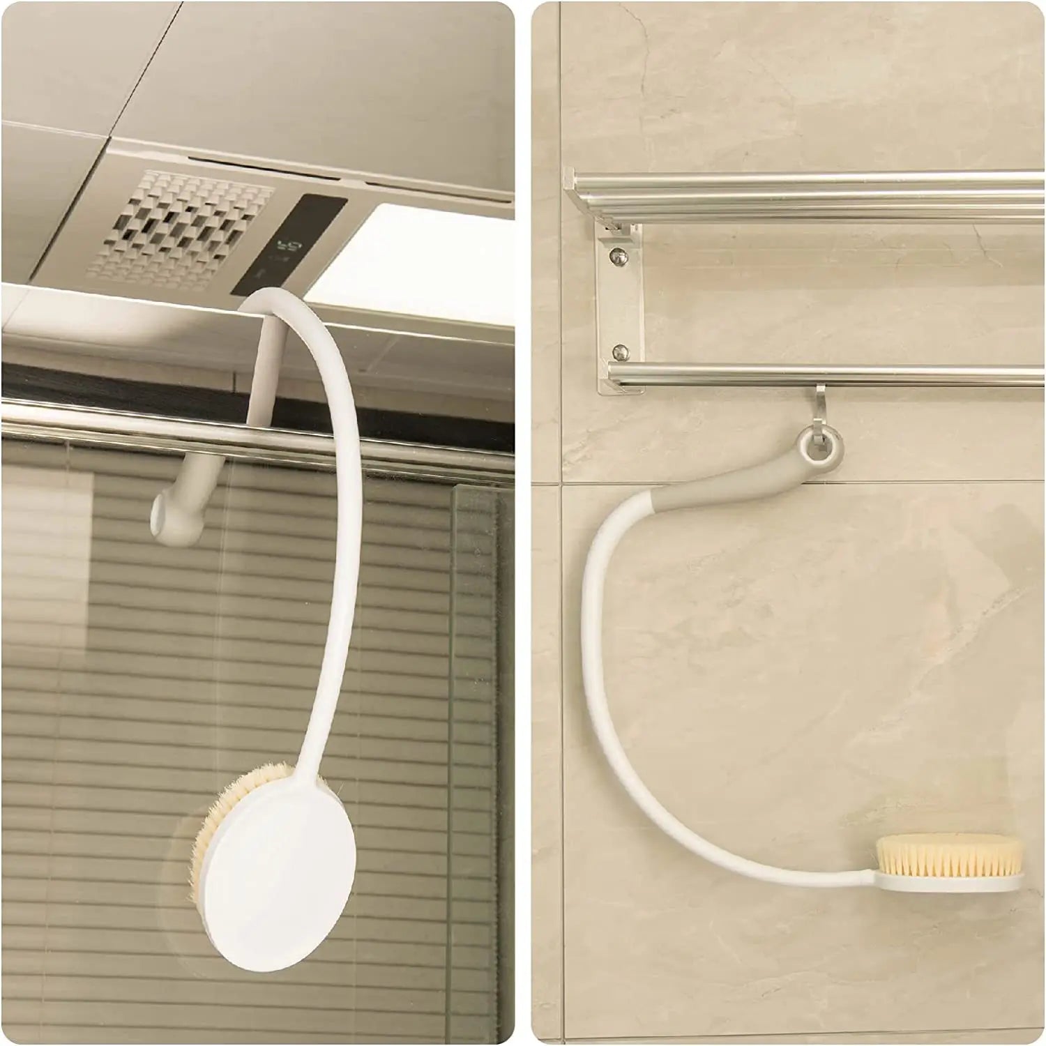 Back Bath Shower Body Brush With Curved Handle for Elderly, Disabled, Limited Mobility