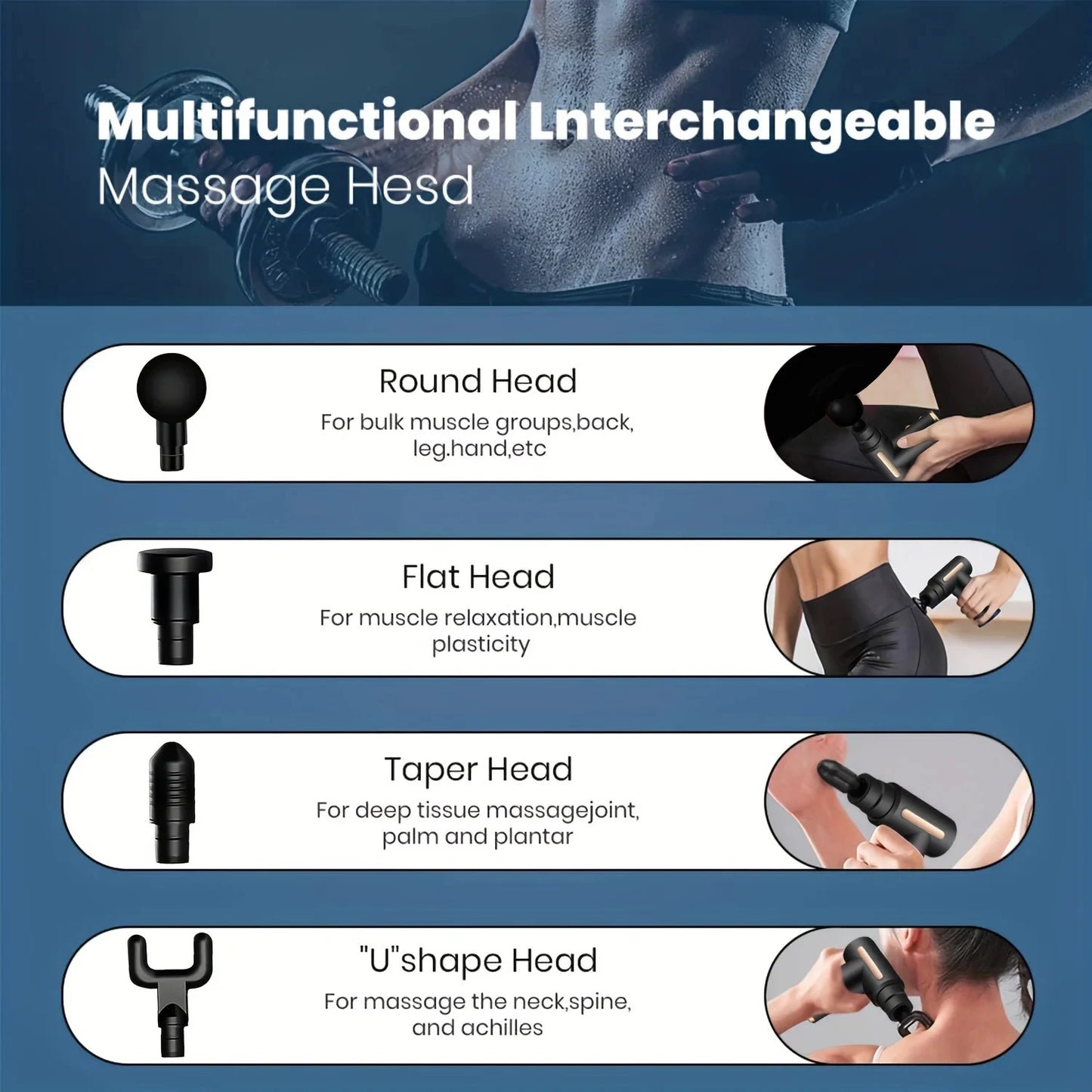 30 Level Massage Gun Fascia Deep Muscle Relax Body Neck Massager